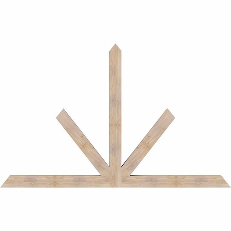 Ekena Millwork Saratoga Smooth Timber Gable Bracket, Douglas Fir, 108"W x 68"H x 5 1/2"D x 5 1/2"F, 15/12 Pitch GBW108X68X0606SAR00SDF